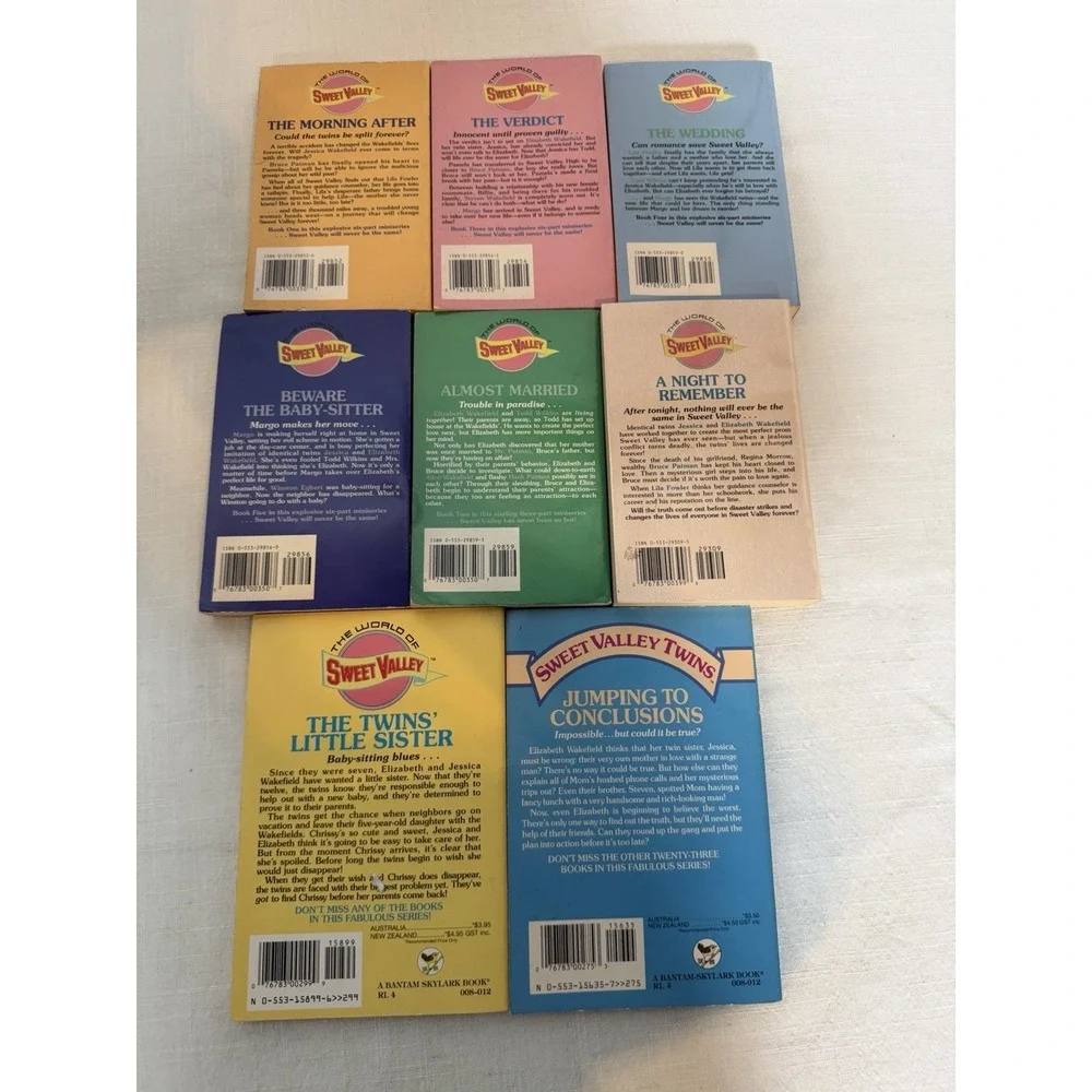 Francine Pascal Sweet Valley High & Twins Book Lot 8 Vintage Paperbacks YA
